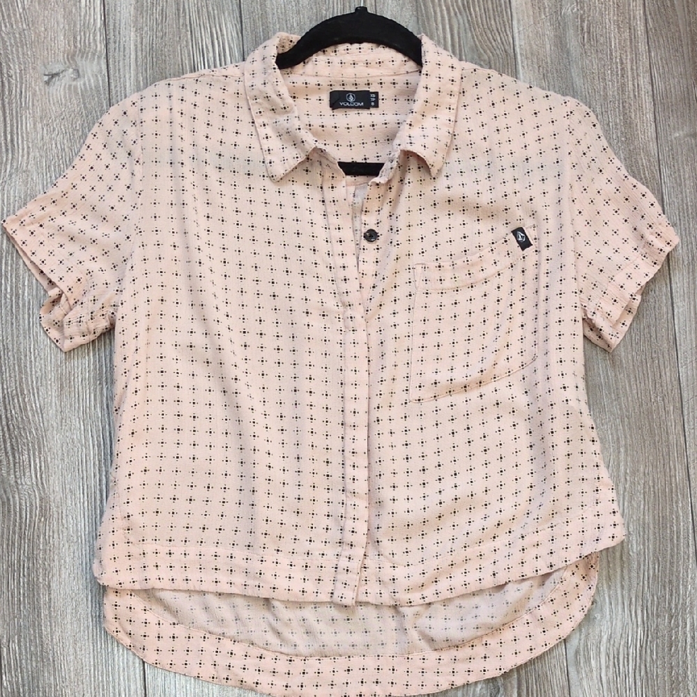 Volcom Peach Short Sleeve Button-Up Shirt XS